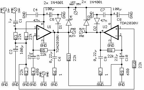 A2030v схема усилителя