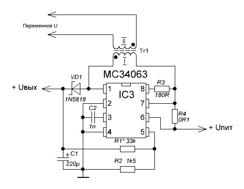 Мс34063а схема включения с транзистором
