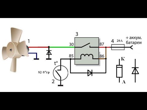 Схема включения реле вентилятора