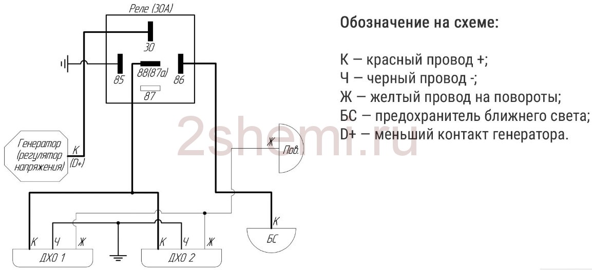 Схема подключения датчика аварийного давления масла