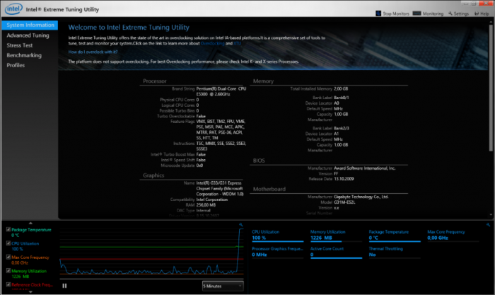 Intel Extreme Tuning Utility — мощный инструмент для разгона процессора и видеокарты
