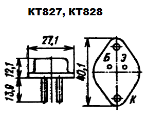 Цоколевка транзисторов КТ827, КТ828