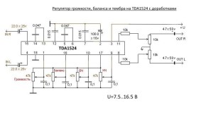 Предварительный усилитель с темброблоком на TDA1524
